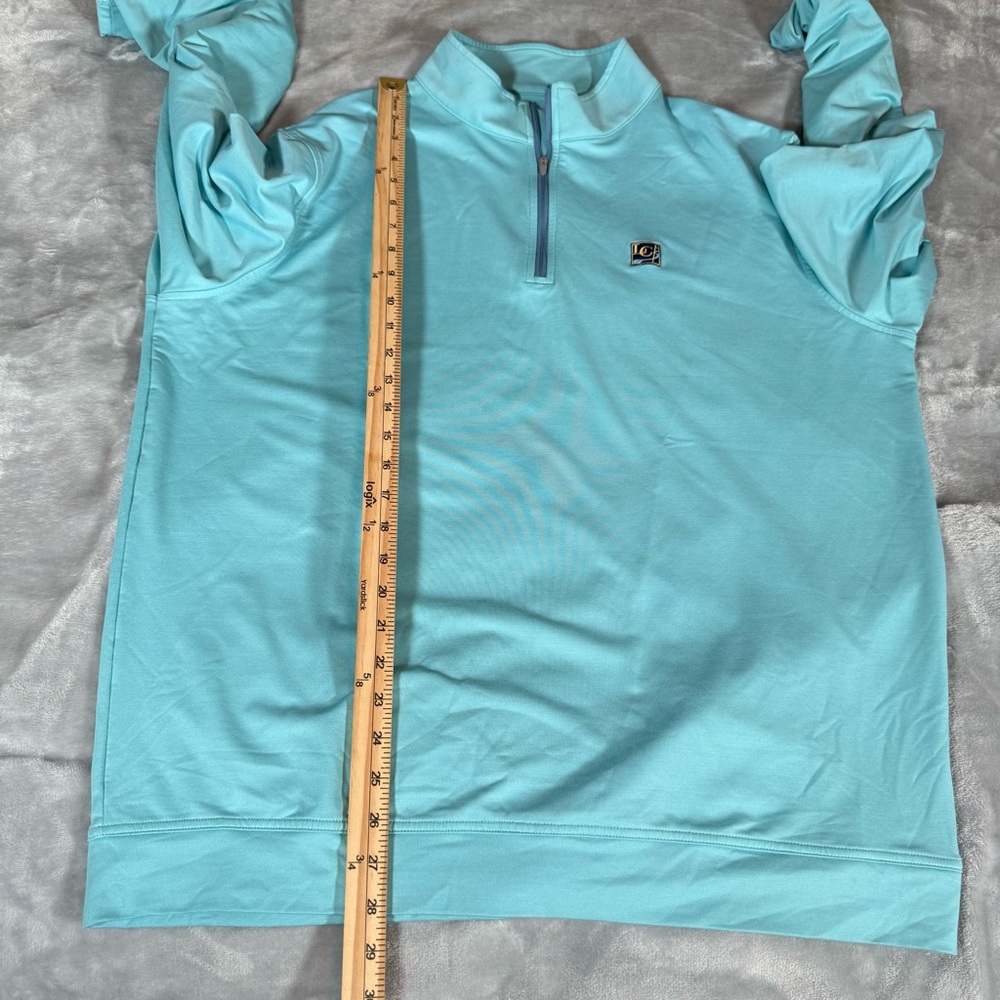 Peter Millar 1/4 Zip Pullover Mens XL Teal Blue Laurel Creek Country Club Golf - Picture 9 of 10